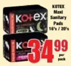 Boxer Kotex Maxi Sanitary Pads offer