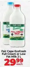 Food Lover's Market Fair cape - full cream or low fat milk 2 l offer