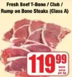 Boxer Fresh Beef T-Bone / Club / Rump on Bone Steaks (Class A) offer