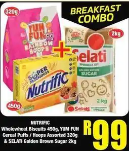 Boxer Rainbow - wholewheat biscuits, cereal puffs / hoops, golden brown sugar offer