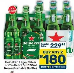 Pick n Pay Liquor Heineken - lager, silver or 0% alcohol offer