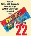 Boxer Tv bar milk chocolate / jungle energy bar offer