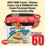 Boxer Parmalat - french / chicken polony 1kg & processed cheese slices assorted 200g offer