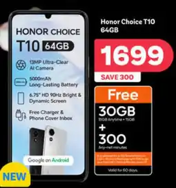 PEP Honor - choice t10 64gb offer