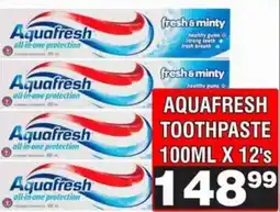Advance Cash n Carry Aquafresh toothpaste offer