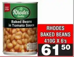 Advance Cash n Carry Rhodes Baked Beans in Tomato Sauce offer