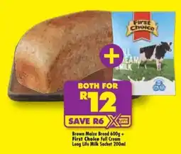 Shoprite Brown Maize Bread + First Choice Full Cream Long Life Milk offer