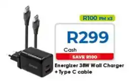 Chatz Connect Energizer 38W Wall Charger + Type C cable offer