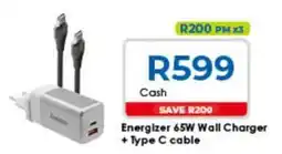 Chatz Connect Energizer 65W Wall Charger + Type C cable offer