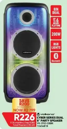 Furnmart Volkano Cyber Series Dual 8" Party Speaker offer