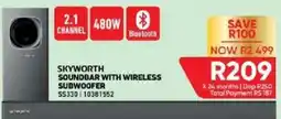 Furnmart SKYWORTH SOUND BAR WITH WIRELESS SUBWOOFER offer