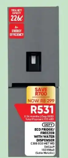 Furnmart DEFY ECO FRIDGE/FREEZER WITH WATER DISPENSER offer