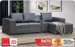 Furnmart Montclair 3-Piece Chaise Lounge Suite offer