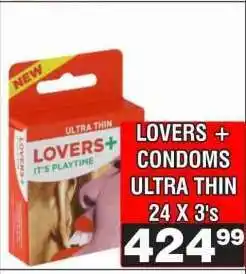 Advance Cash n Carry LOVERS + CONDOMS ULTRA THIN 24 X 3's offer