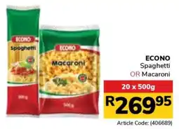 Jumbo ECONO Spaghetti OR Macaroni offer