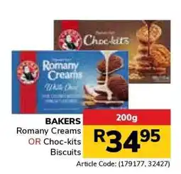 Jumbo BAKERS Romany Creams or Choc-kits Biscuits offer