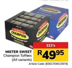 Jumbo MISTER SWEET Champion Toffees offer