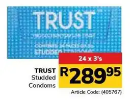 Jumbo TRUST Studded Condoms offer
