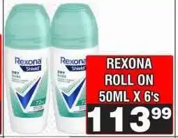 Advance Cash n Carry REXONA ROLL ON 50ML X 6's offer