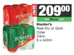 Spar Tops Hunter's Real Dry or Gold Cider offer