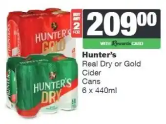 Hunter's Real Dry or Gold Cider