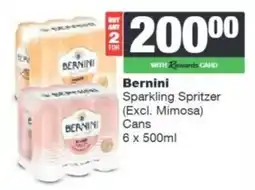 Spar Tops Bernini Sparkling Spritzer Cans offer