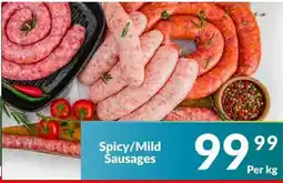 Super Save Spicy/Mild Sausages offer