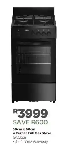 House & Home Cegar 4 Burner Full Gas Stove offer