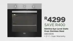 House & Home Slimline Eye-Level Static Oven Stainless Steel DBO484E offer