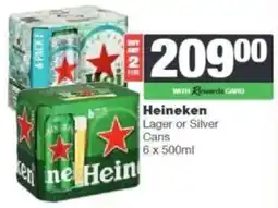 Spar Tops Heineken Lager or Silver Cans offer