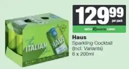 Spar Tops Haus Sparkling Cocktail offer