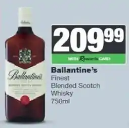 Spar Tops Ballantine's Finest Blended Scotch Whisky offer
