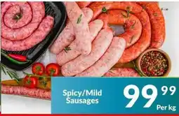 Super Save Spicy/Mild Sausages offer