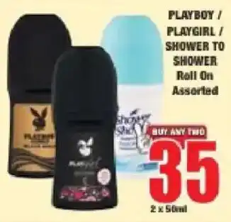 PLAYBOY / PLAYGIRL / SHOWER TO SHOWER Roll On Assorted
