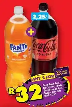 Shoprite Coca cola - coca cola zero, no caffeine/fanta zero sugar, stoney zero/sprite zero offer