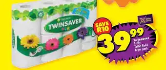 Shoprite Twinsaver - 1-ply toilet rolls offer