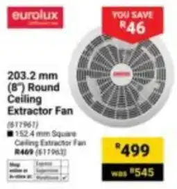 Builders Express eurolux 203.2 mm (8") Round Ceiling Extractor Fan offer
