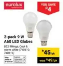 Builders Express eurolux A60 LED Globes offer