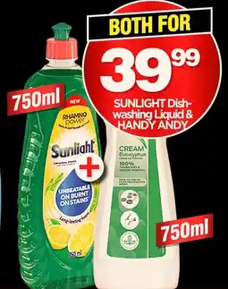 Choppies SUNLIGHT Dish-washing Liquid & HANDY ANDY offer