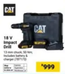 Builders Express CAT 18 V Impact Drill offer