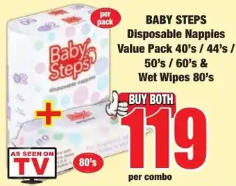 Boxer Superstores Baby Steps Disposable Nappies offer