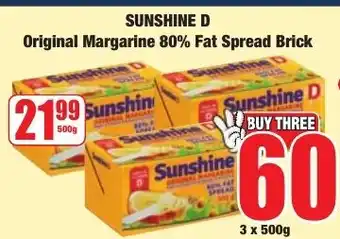 Boxer Superstores Sunshine D Original Margarine 80% Fat Spread Brick offer
