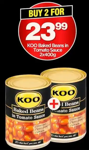 Choppies KOO Baked Beans in Tomato Sauce offer