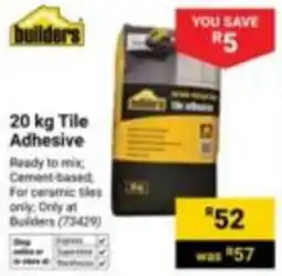 Builders Express Builders 20 kg Tile Adhesive offer
