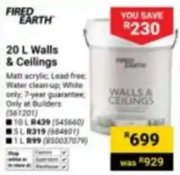 Builders Express Fired Earth 20 L Walls & Ceilings offer