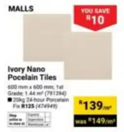 Builders Express Ivory Nano Pocelain Tiles offer
