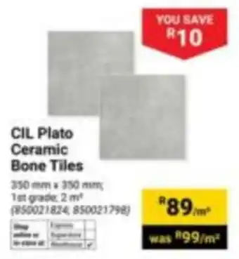 CIL Plato Ceramic Bone Tiles