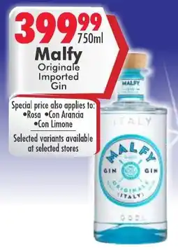 Prestons Malfy Originale Imported Gin offer