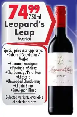Prestons Leopard's Leap Merlot offer