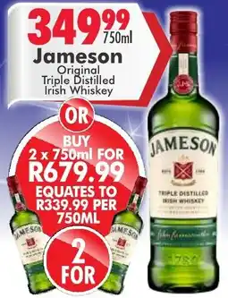 Prestons Jameson Original Triple Distilled Irish Whiskey offer